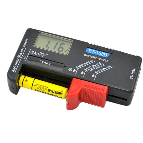 単三電池を計測。【242円】電池残量を計測するデジタル式のバッテリーテスターが良さそう。