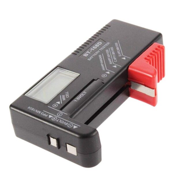 四角い電池で有名な9Vの電池。【242円】電池残量を計測するデジタル式のバッテリーテスターが良さそう。